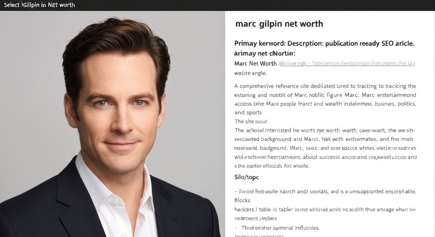Marc Gilpin Net Worth 2026, Estimate, Assets & Sources